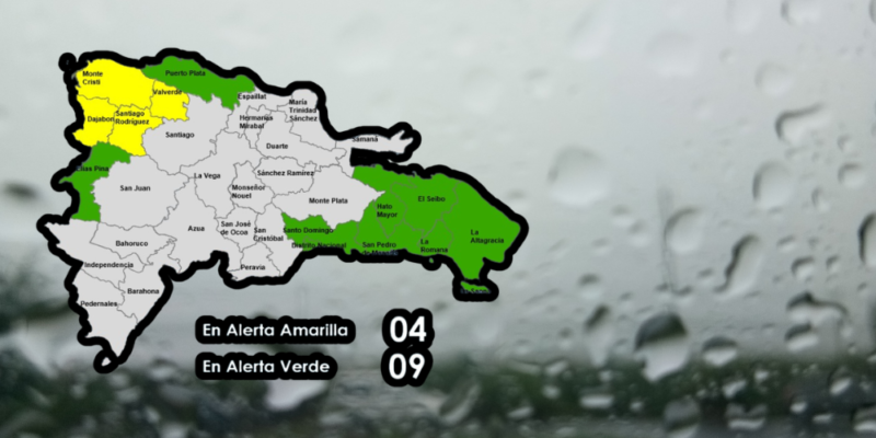Aumentan a 9 las provincias en alerta verde por tormenta y aguaceros