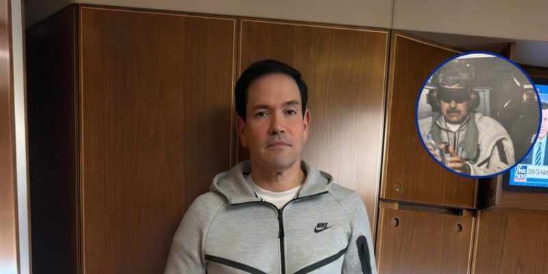 Marco Rubio posa con la famosa ropa Nike del arresto de Nicolás Maduro