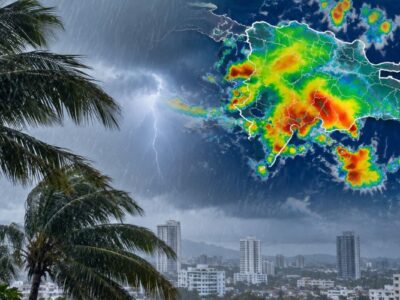Onda tropical provocará aguaceros y tronadas hoy y mañana en varias provincias